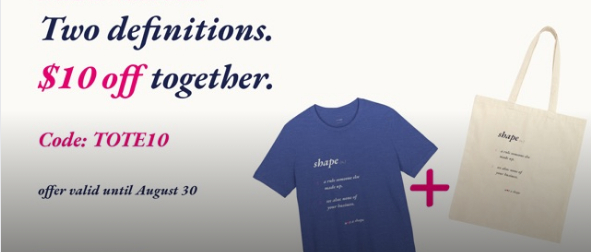 PromoOS hero banner preview: "Two definitions, $10 off together" promo banner with product images